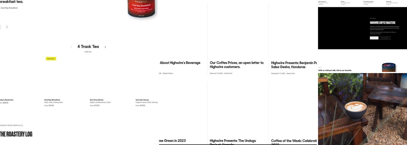 Highwire Coffee Roasters Menu