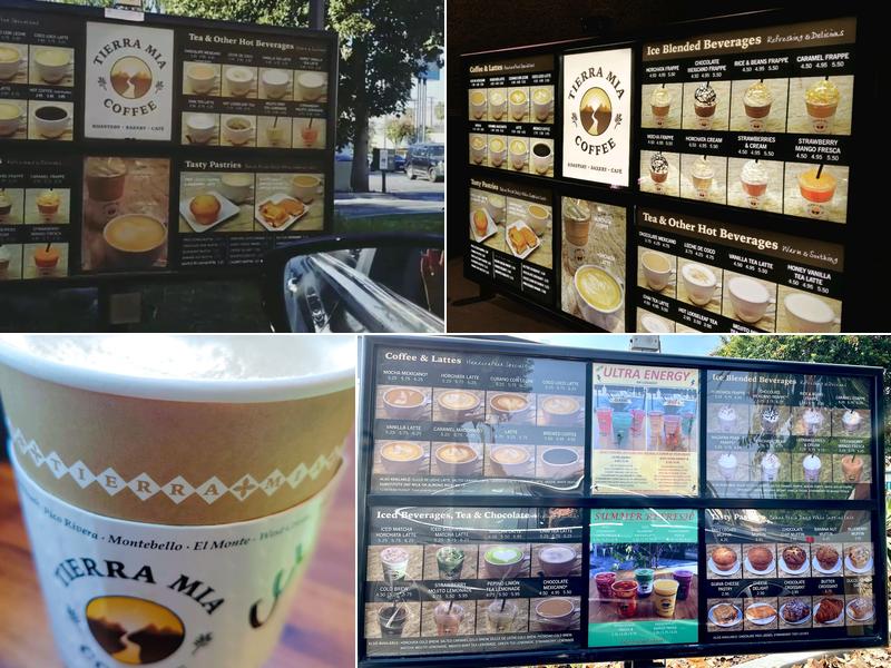 Tierra Mia Coffee Drive Thru Menu