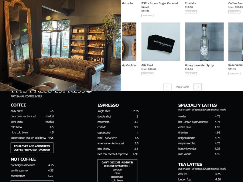 The Press Espresso Menu