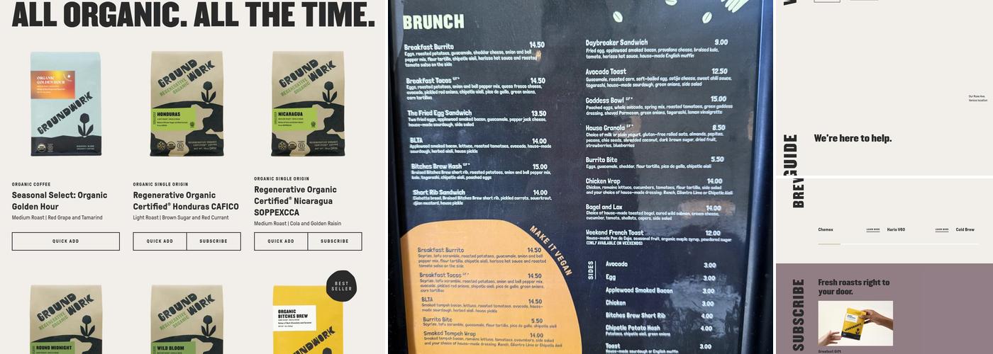 Groundwork Coffee Co. Menu