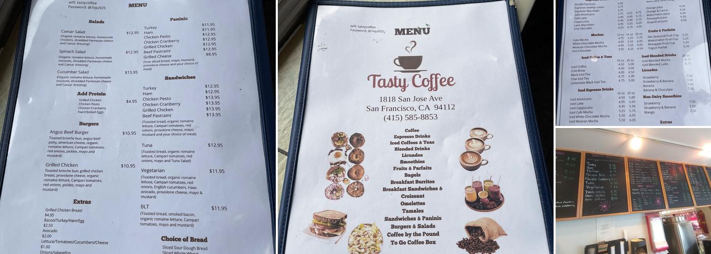 Tasty Coffee Menu