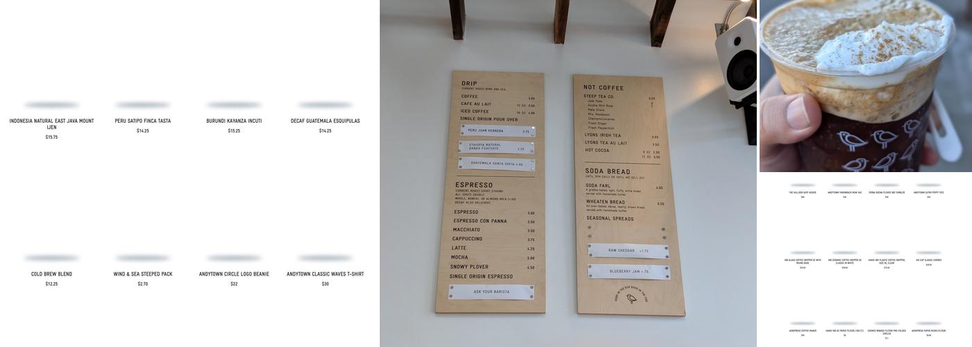 Andytown Coffee Roasters Menu
