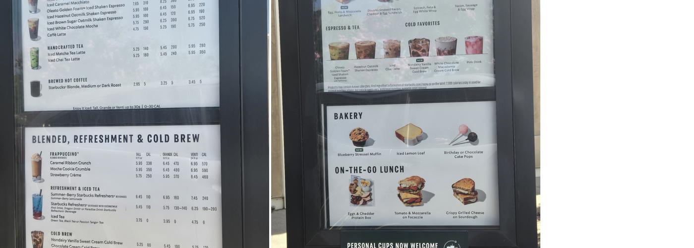 Starbucks Menu
