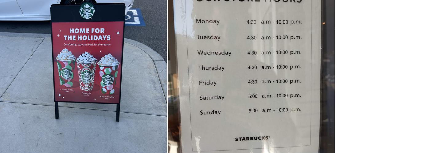 Starbucks Menu