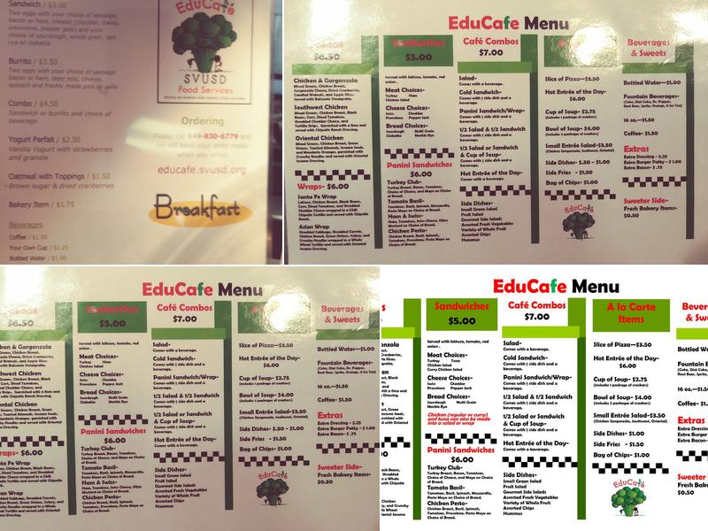 EduCafé Menu