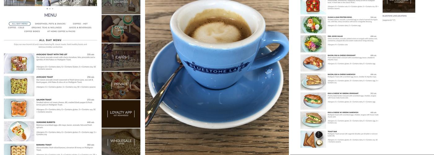 Bluestone Lane Santa Monica Coffee Shop Menu