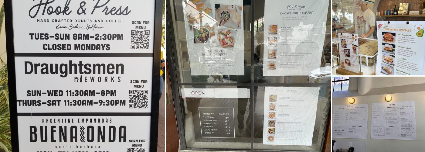 Hook & Press Donuts Menu