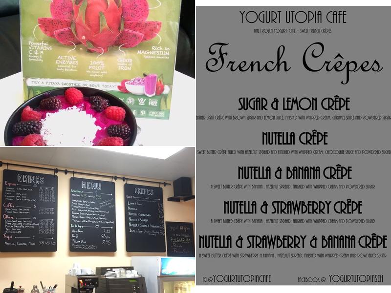Yogurt Utopia Menu