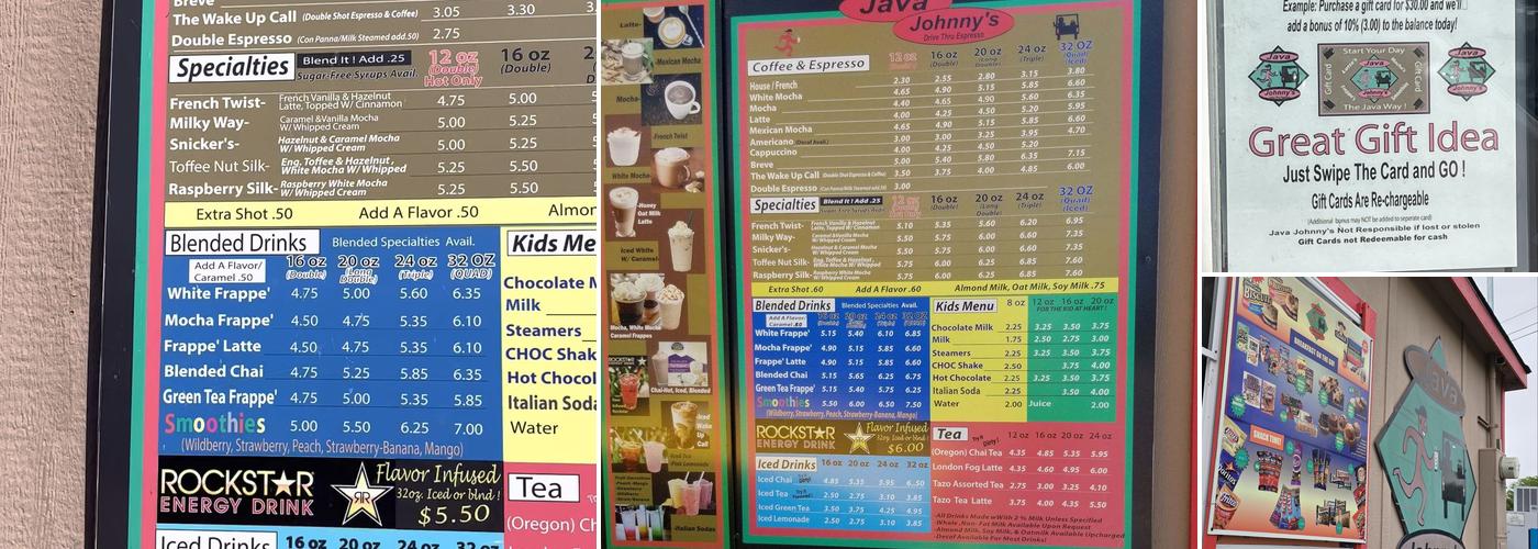 Java Johnny's Menu