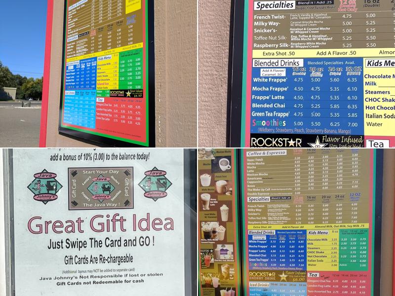 Java Johnny's Menu
