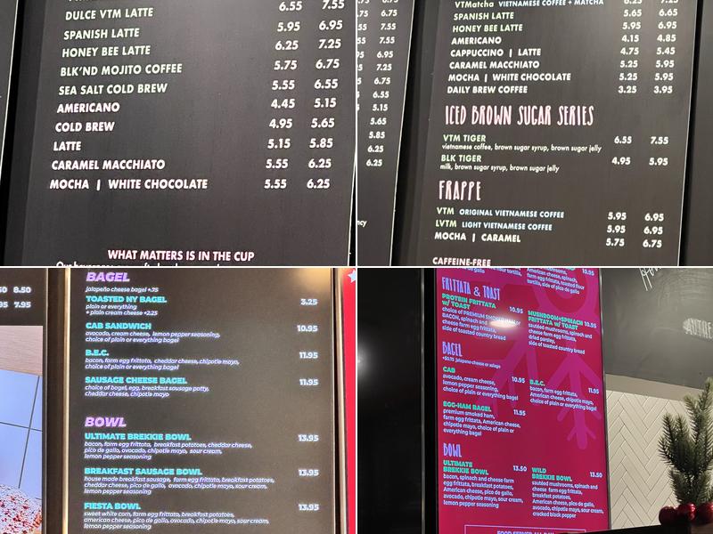 Blk Dot Coffee Menu