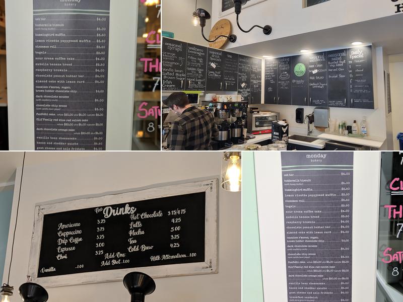 Monday Bakery Menu