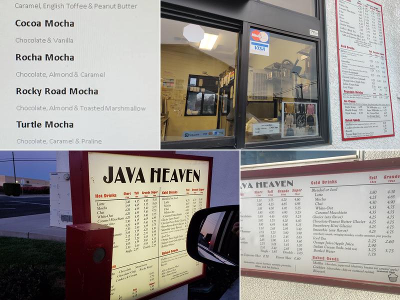 Java Heaven Menu
