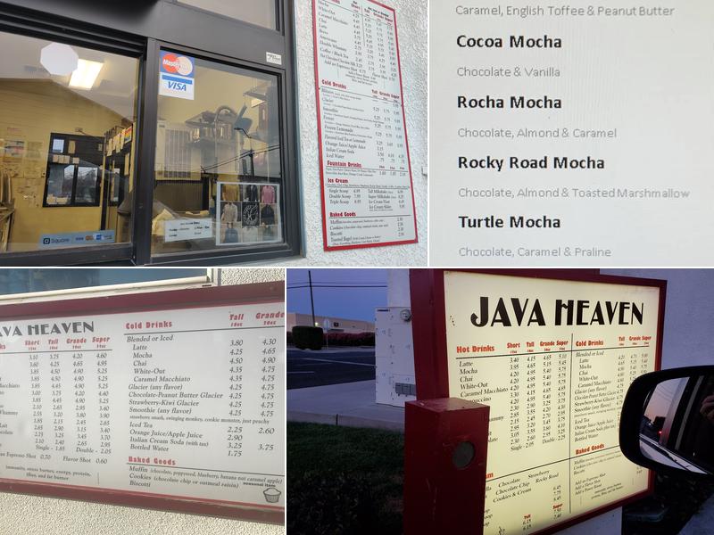Java Heaven Menu