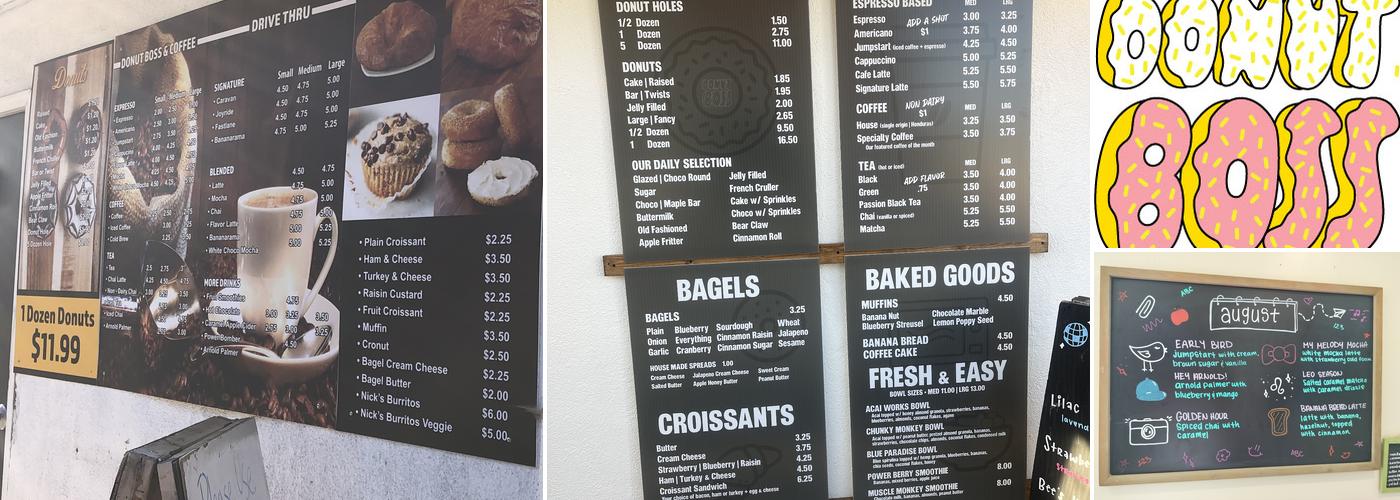Donut Boss Menu