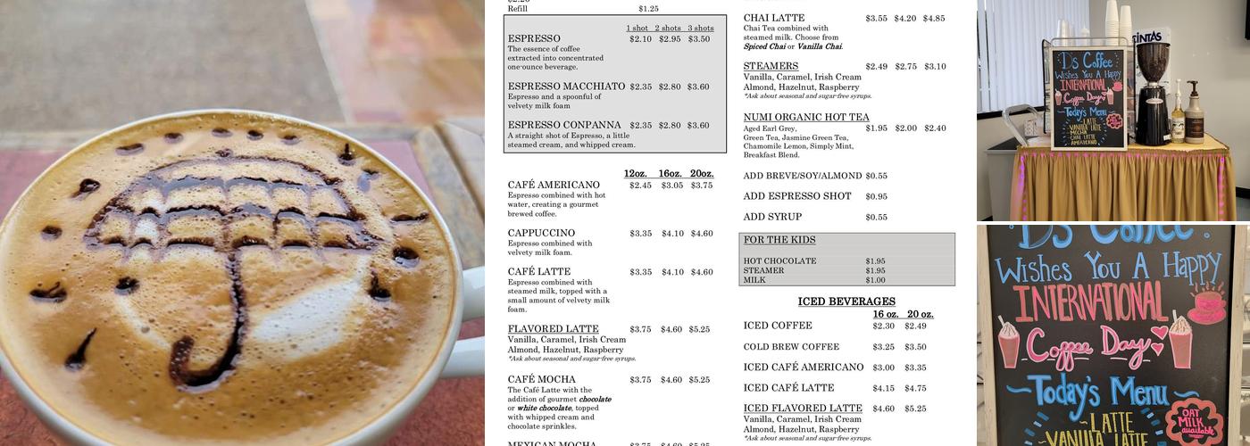 D's Coffee Menu