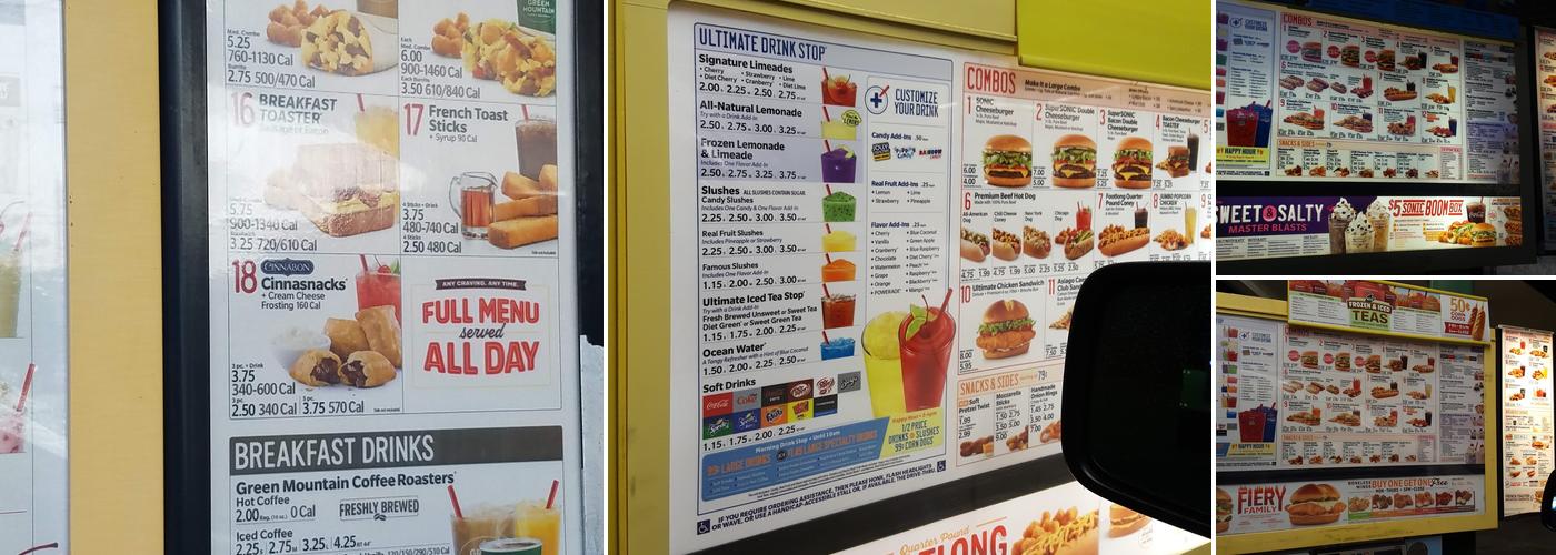 Sonic Drive-In Menu