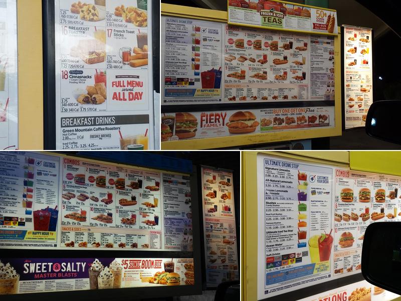 Sonic Drive-In Menu