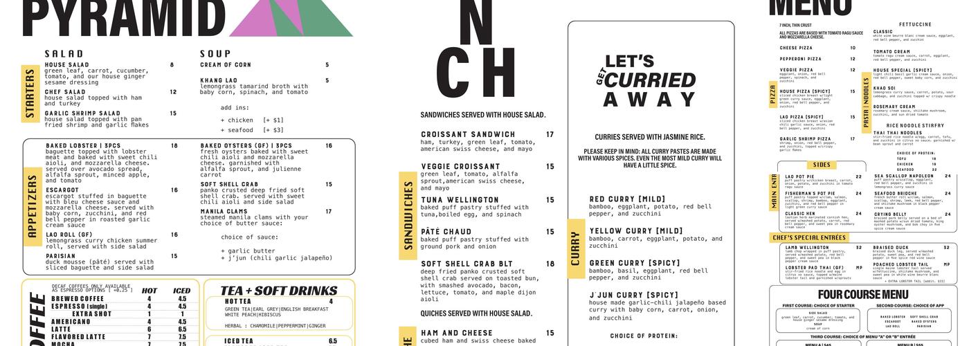 Tiny Pyramid Menu