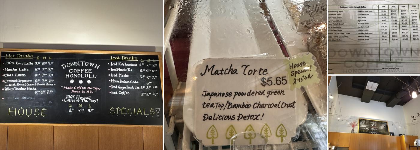 Downtown Coffee Honolulu Menu