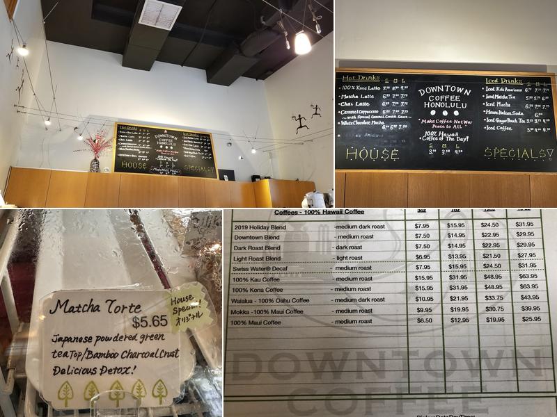 Downtown Coffee Honolulu Menu