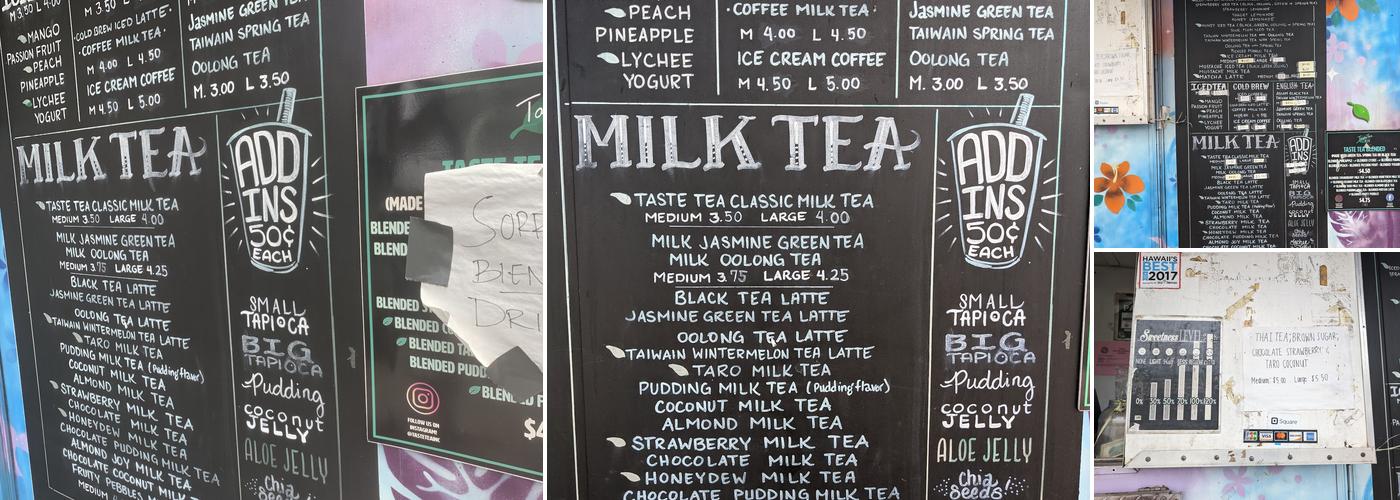 Taste Tea Truck Menu