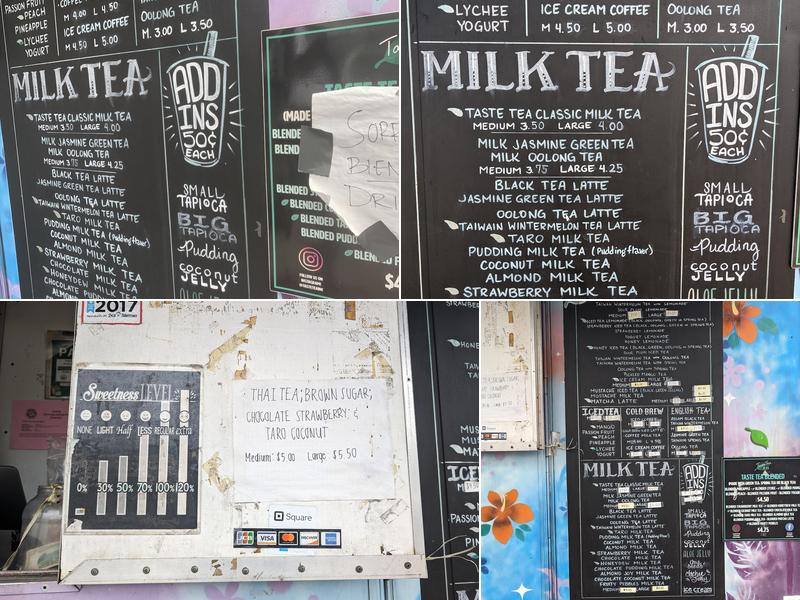Taste Tea Truck Menu