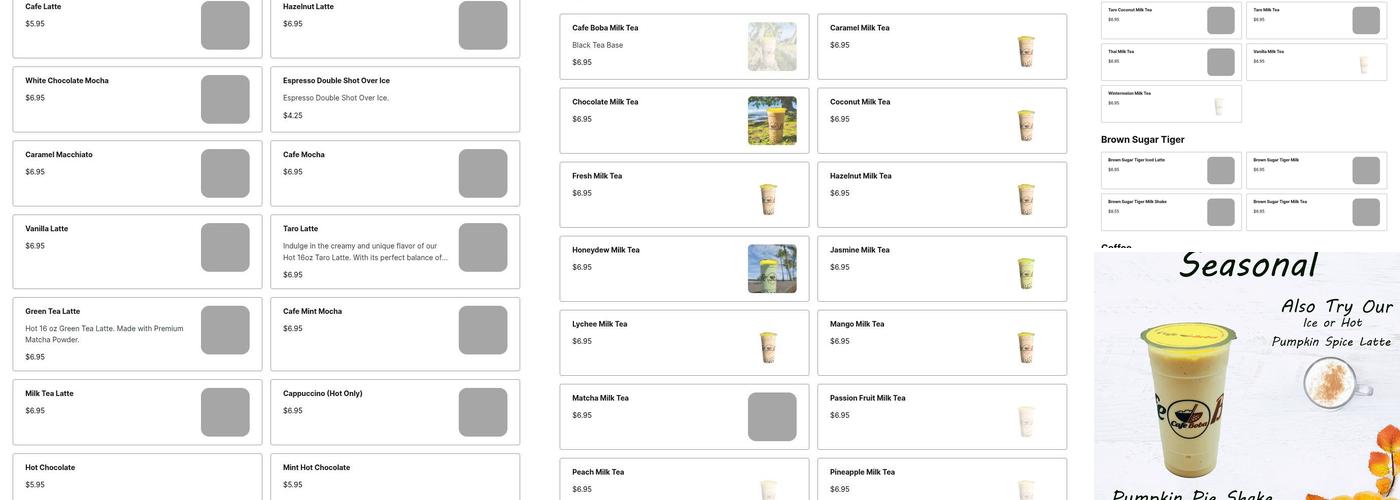 Cafe Boba Menu