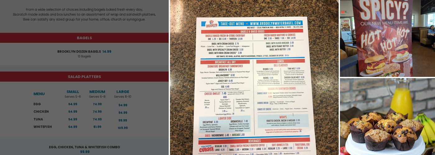 Brooklyn Water Bagel Menu