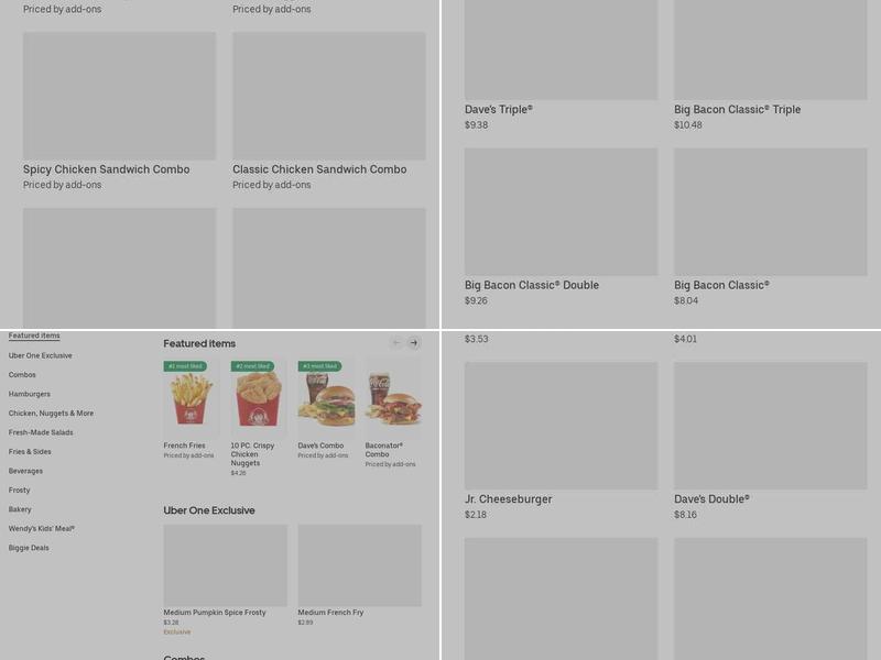 Wendy's Menu