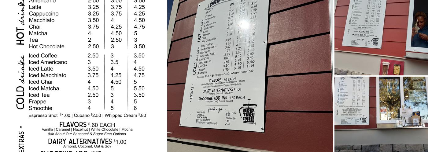 Drip-Thru Coffee® Menu