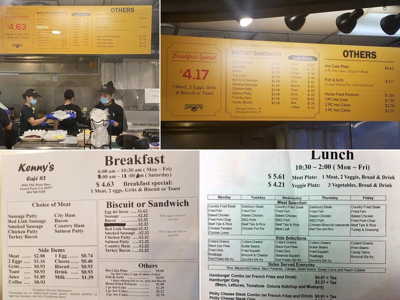 Kenny's Cafe Menu