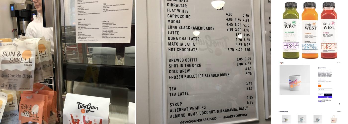 Two Guns Espresso Menu