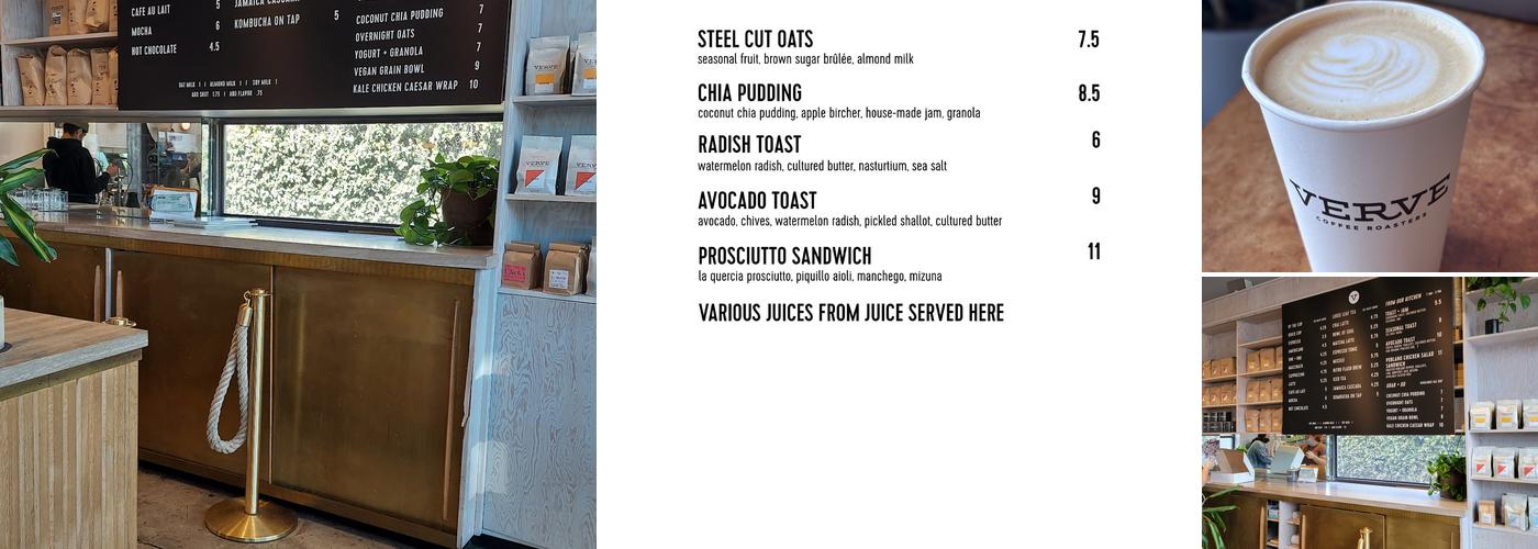 Verve Coffee Roasters Menu