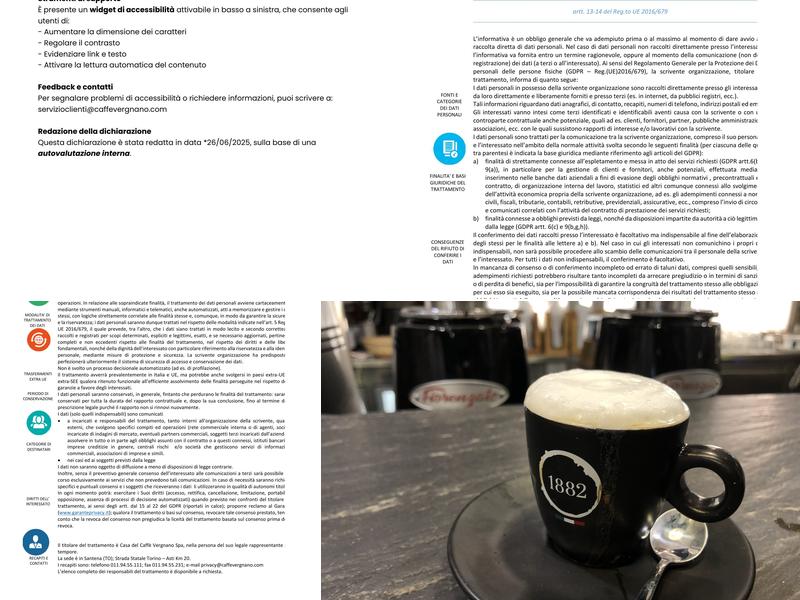 CAFFÈ VERGNANO 1882 Menu