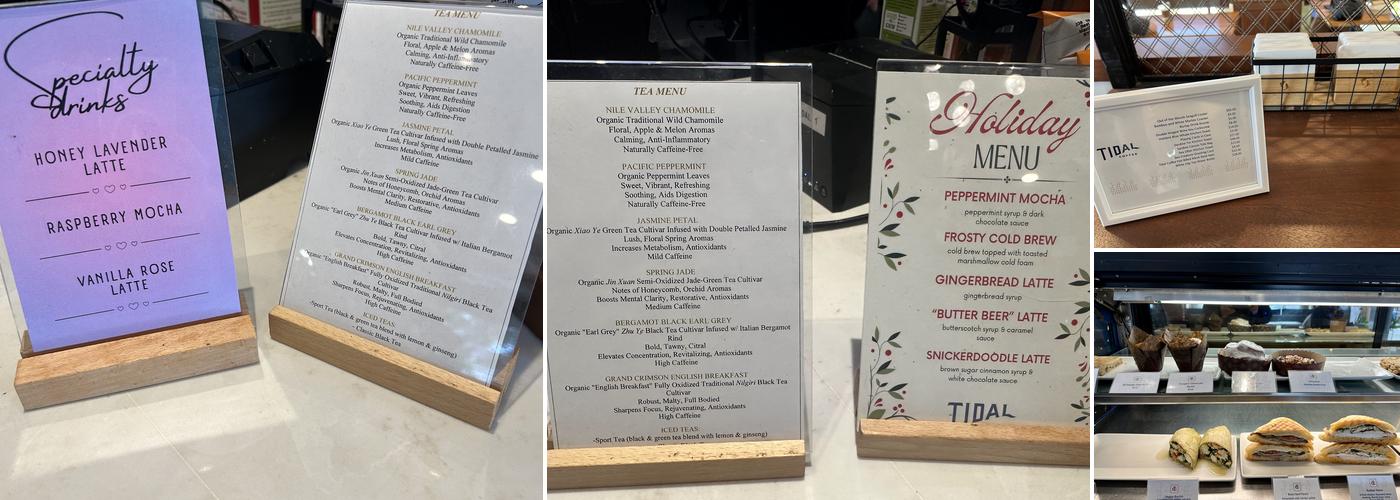 Tidal Coffee Menu