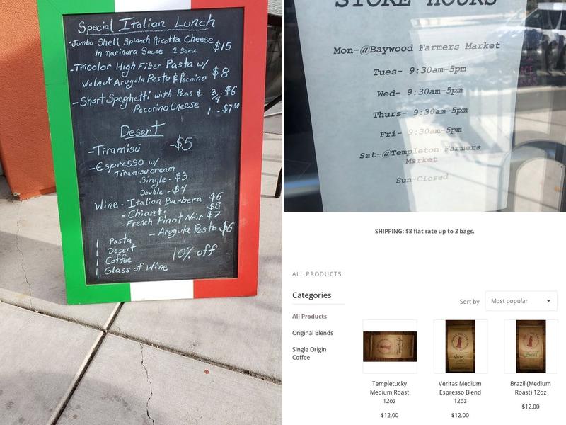 Dark Nectar Coffee Menu