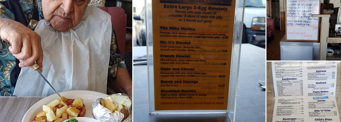 Mr G's Coffee Shop Menu