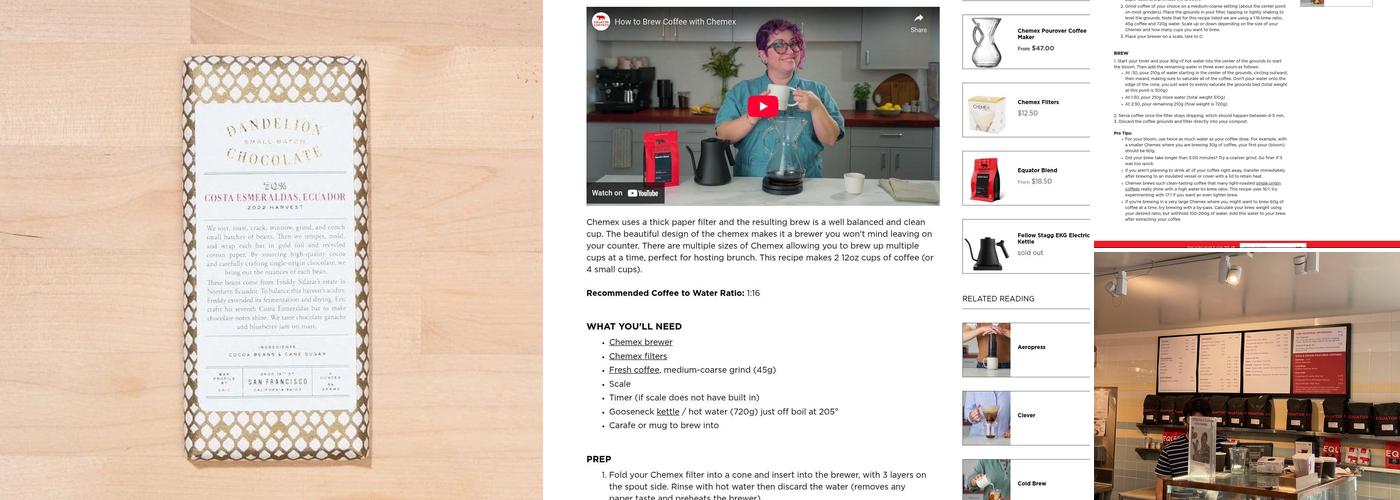 Equator Coffees Menu