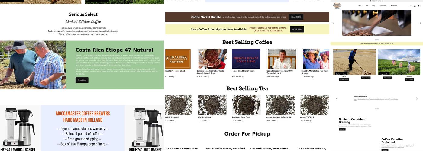 Willoughby's Coffee & Tea Menu