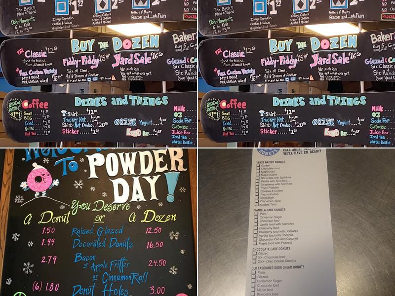 Powder Day Donuts Menu