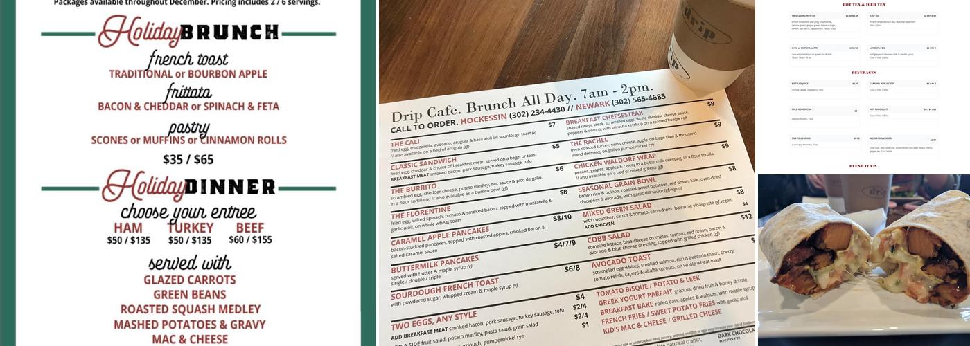 Drip Cafe Menu