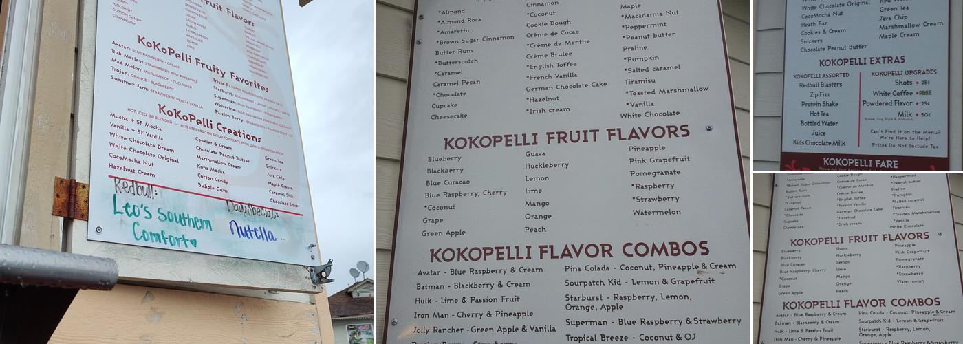 Kokopelli Coffee Menu