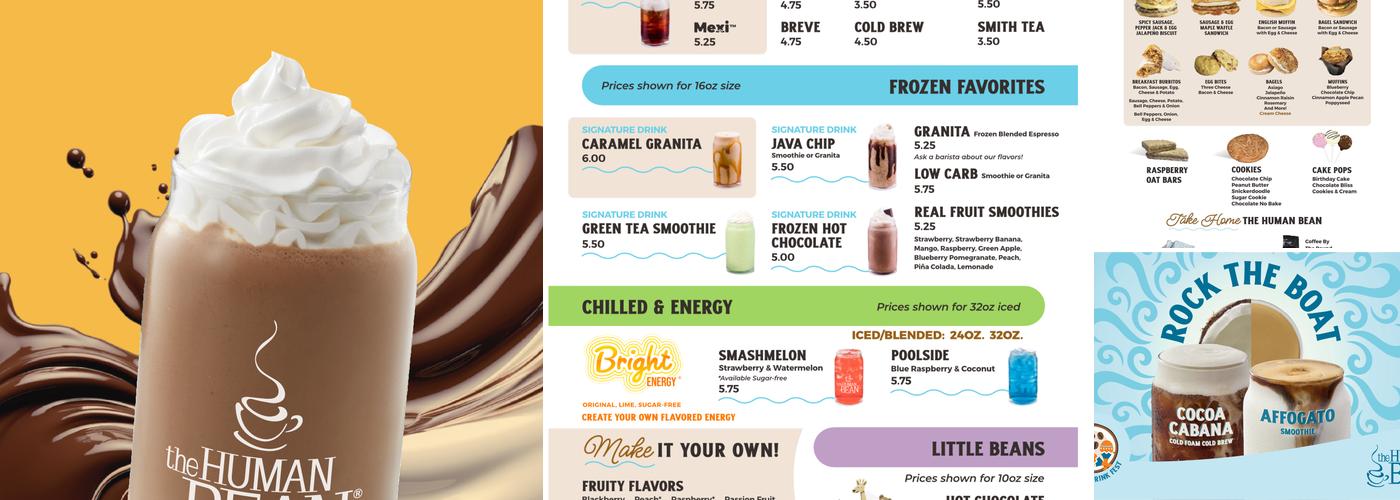 The Human Bean Menu
