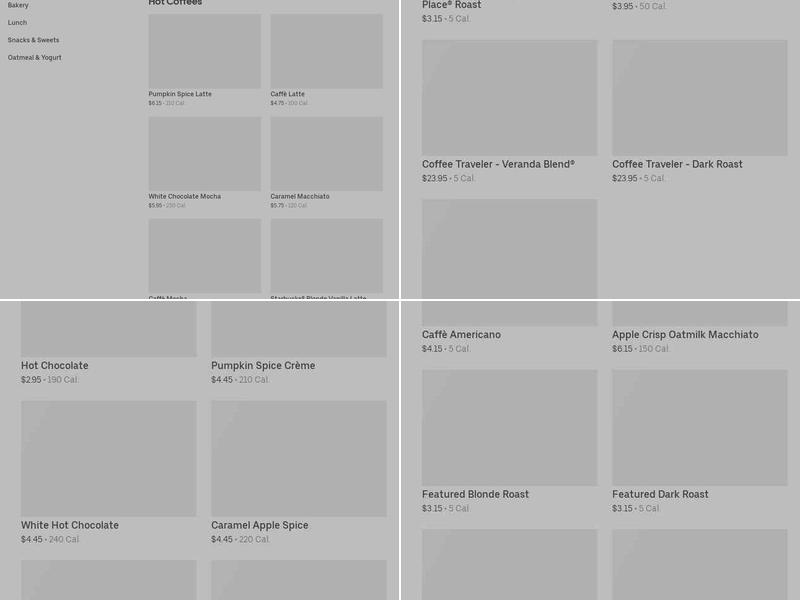 Starbucks Menu