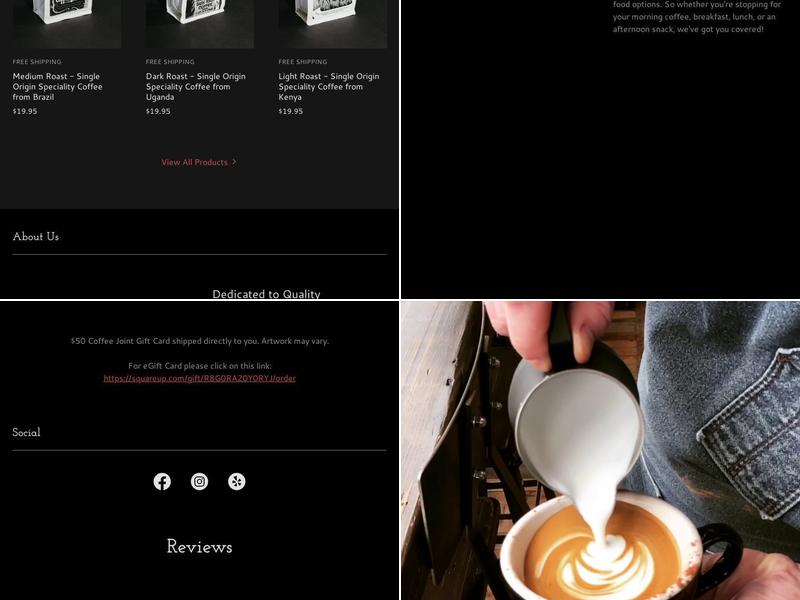 Coffee Joint Menu