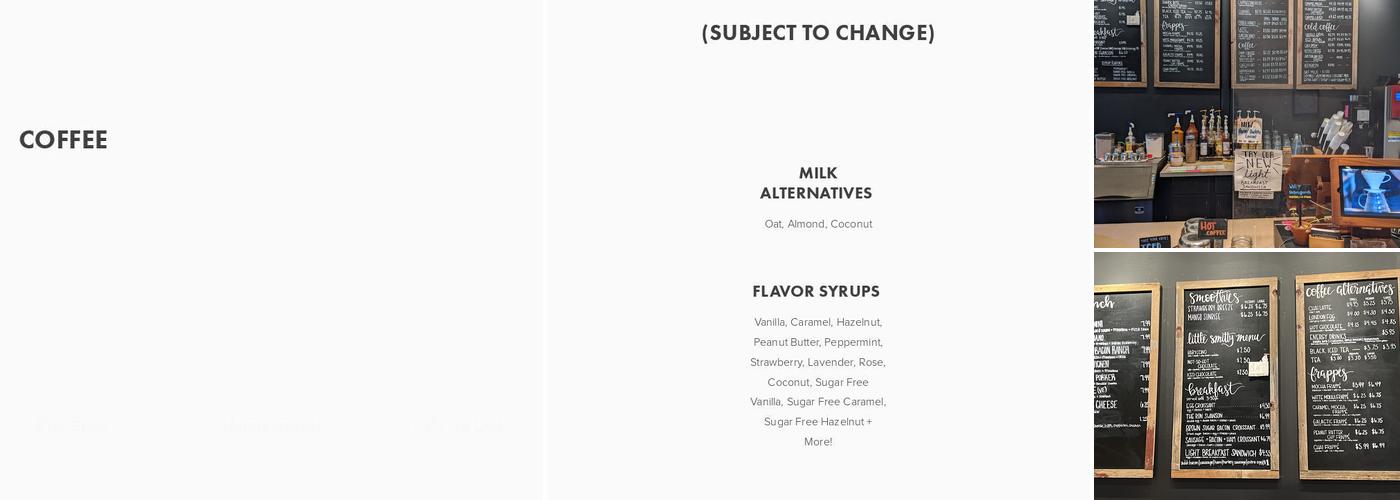 The Coffeesmith Menu
