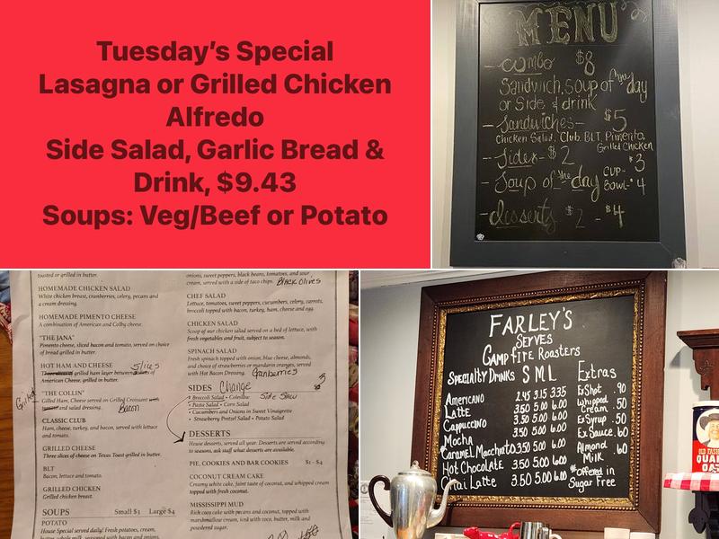 Farley's Menu