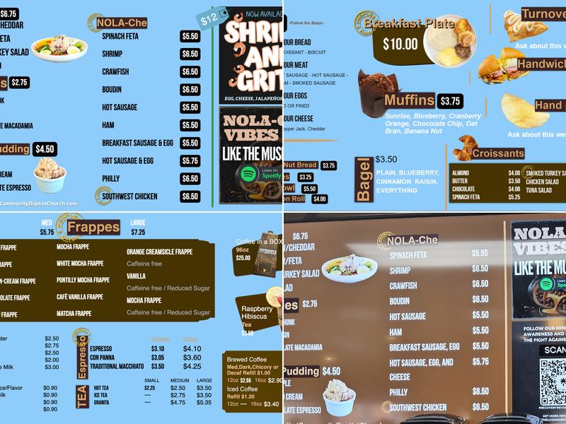 Pontilly Coffee Menu