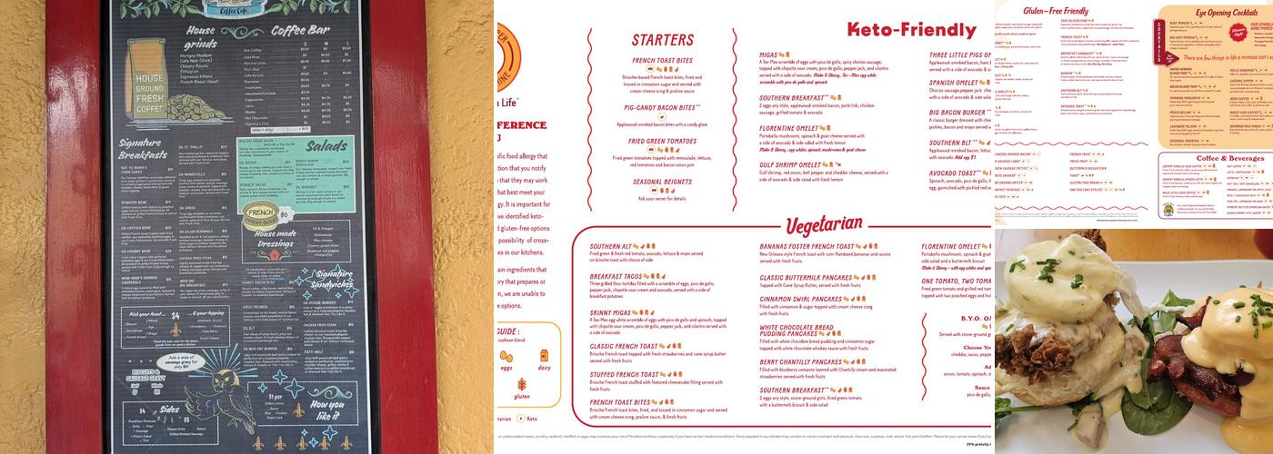 Ruby Slipper Cafe Menu